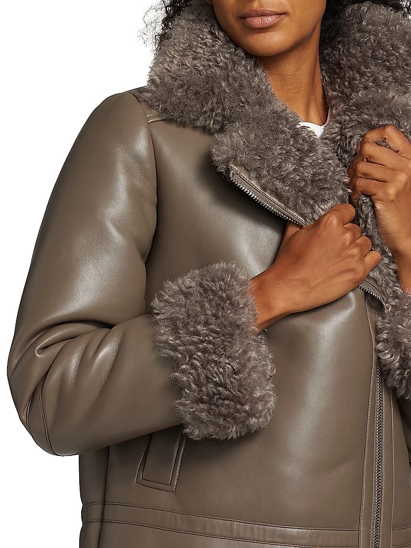 Thea Faux Leather Moto Jacket