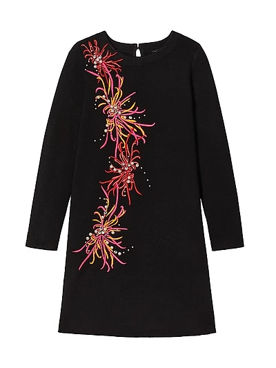 Mainline Faux Pearl & Crystal-Embellished Shift Dress