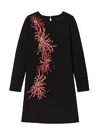 Mainline Faux Pearl & Crystal-Embellished Shift Dress