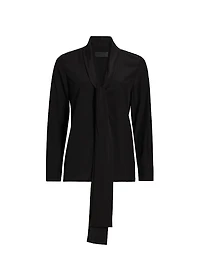 Angelique Silk Tie-Neck Blouse