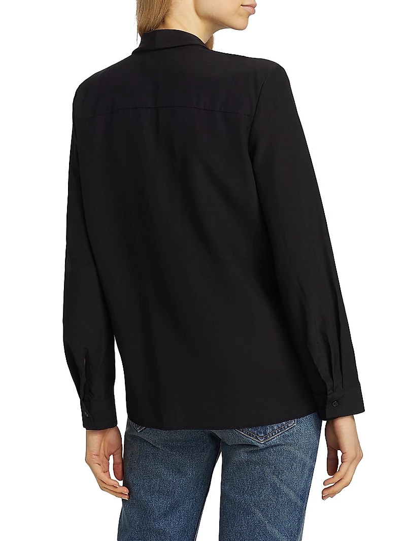 Angelique Silk Tie-Neck Blouse