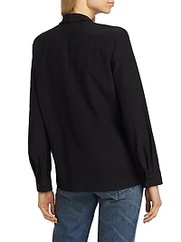 Angelique Silk Tie-Neck Blouse