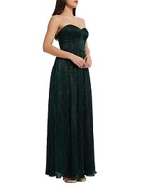 Audrina Plissé Strapless Gown