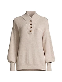 Cottonsilk™-Blend Henley Sweater