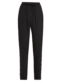 Button-Vent Oversized Pants