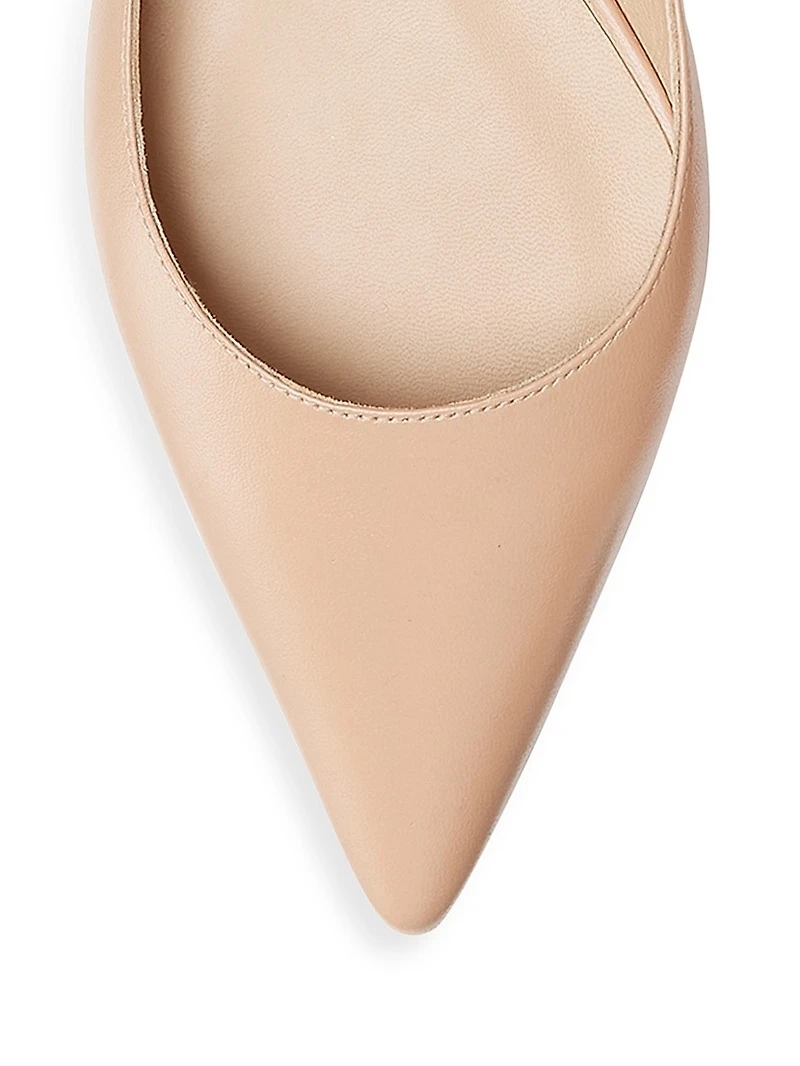 Emilia Pointed-Toe Leather Ballet Flats
