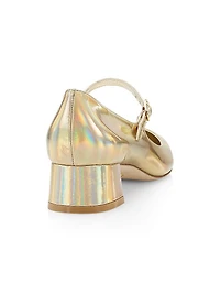 Vivienne 35MM Metallic Leather Mary Jane Pumps
