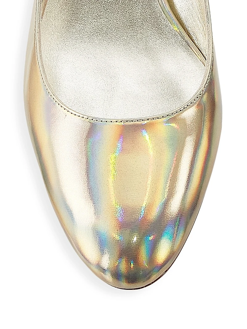 Vivienne 35MM Metallic Leather Mary Jane Pumps