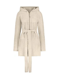 Reversible Textured Shearling Lamb Zip Parka