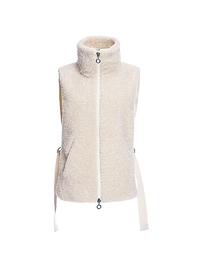 Dyed Shearling & Quilted Shell Vest