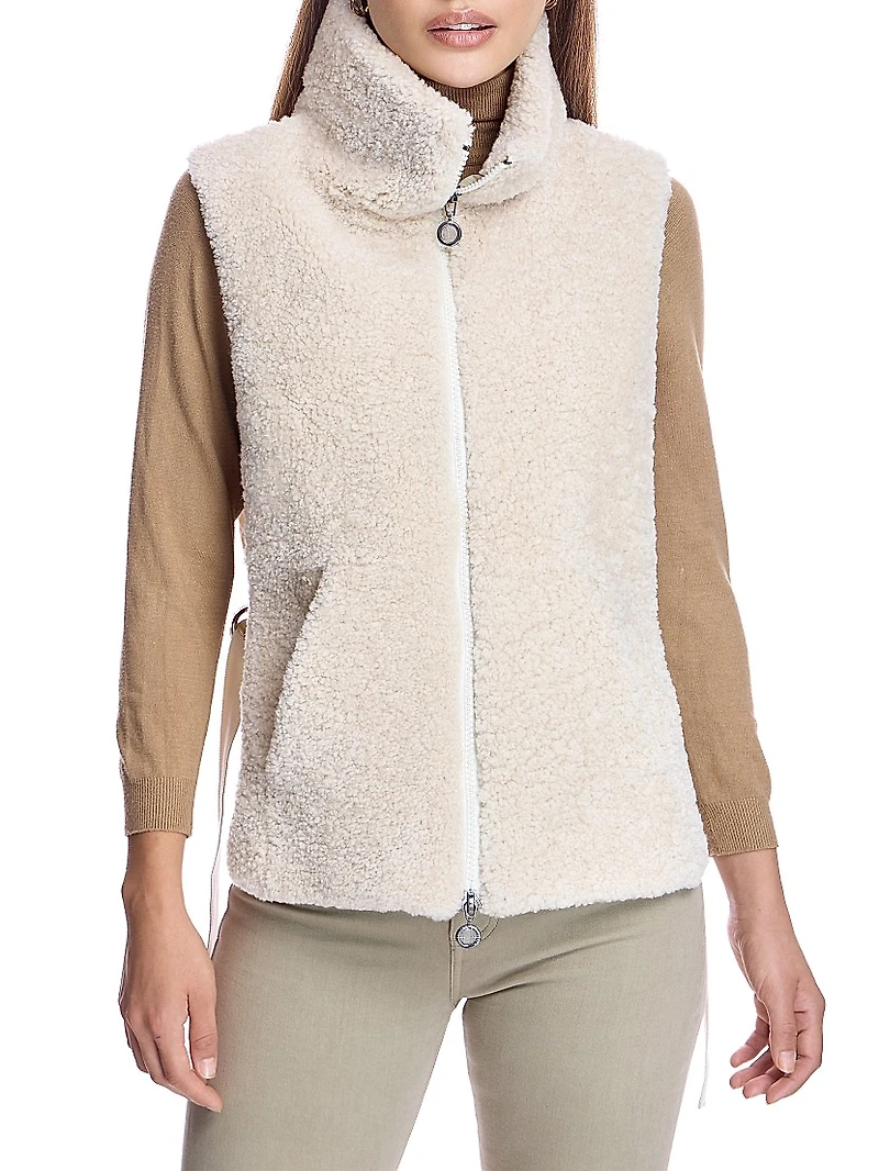Dyed Shearling & Quilted Shell Vest