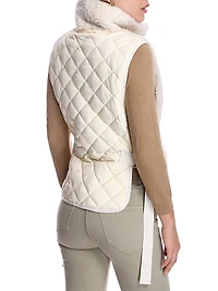 Dyed Shearling & Quilted Shell Vest