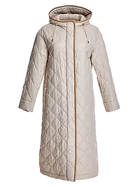 Quilted Nylon Hooded Coat