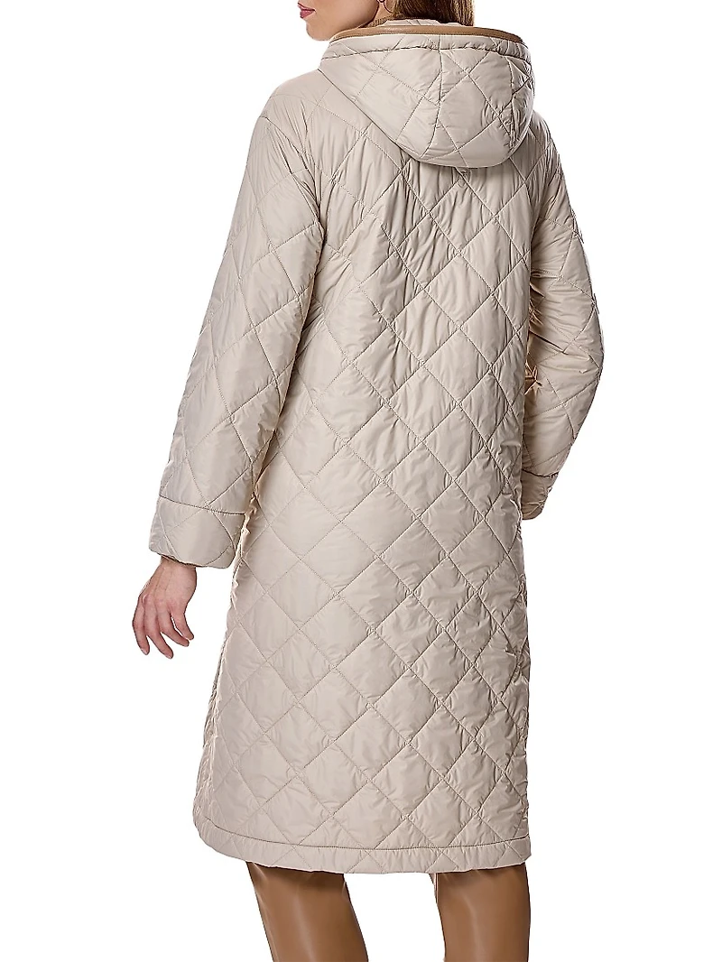 Quilted Nylon Hooded Coat