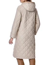 Quilted Nylon Hooded Coat