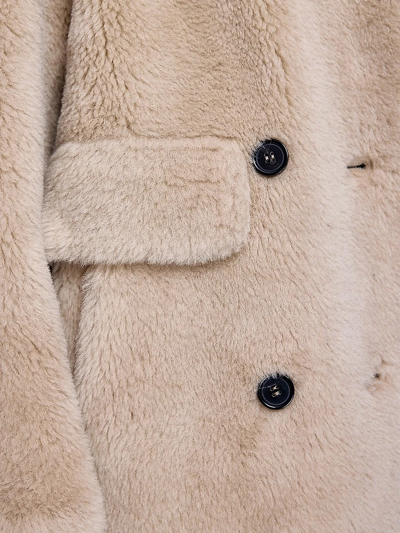 Plush Lamb's Wool Peacoat