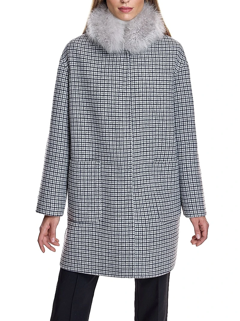 Reversible Shearling-Collar Coat