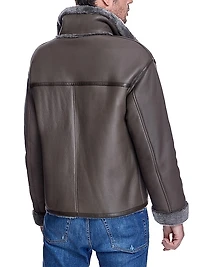 Tonal Shearling Aviator Jacket