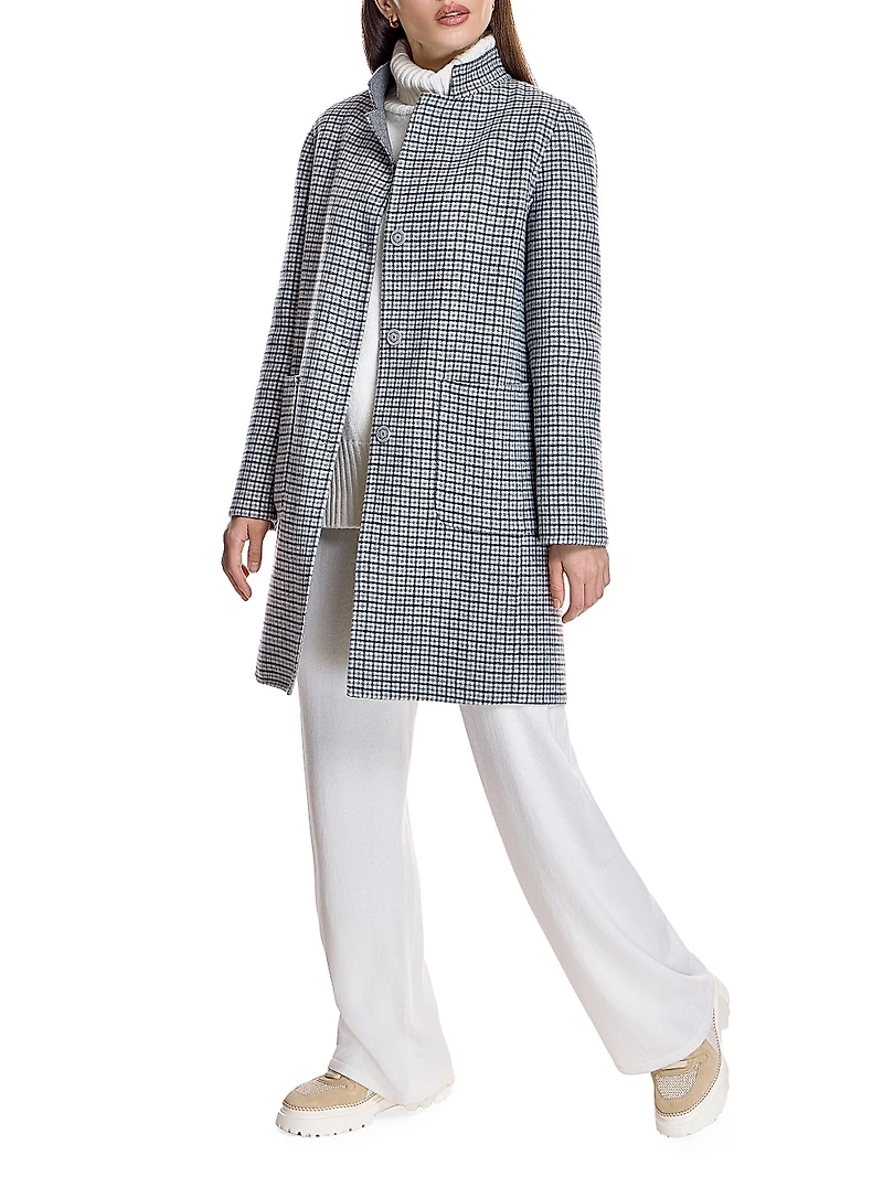 Reversible Microcheck Coat