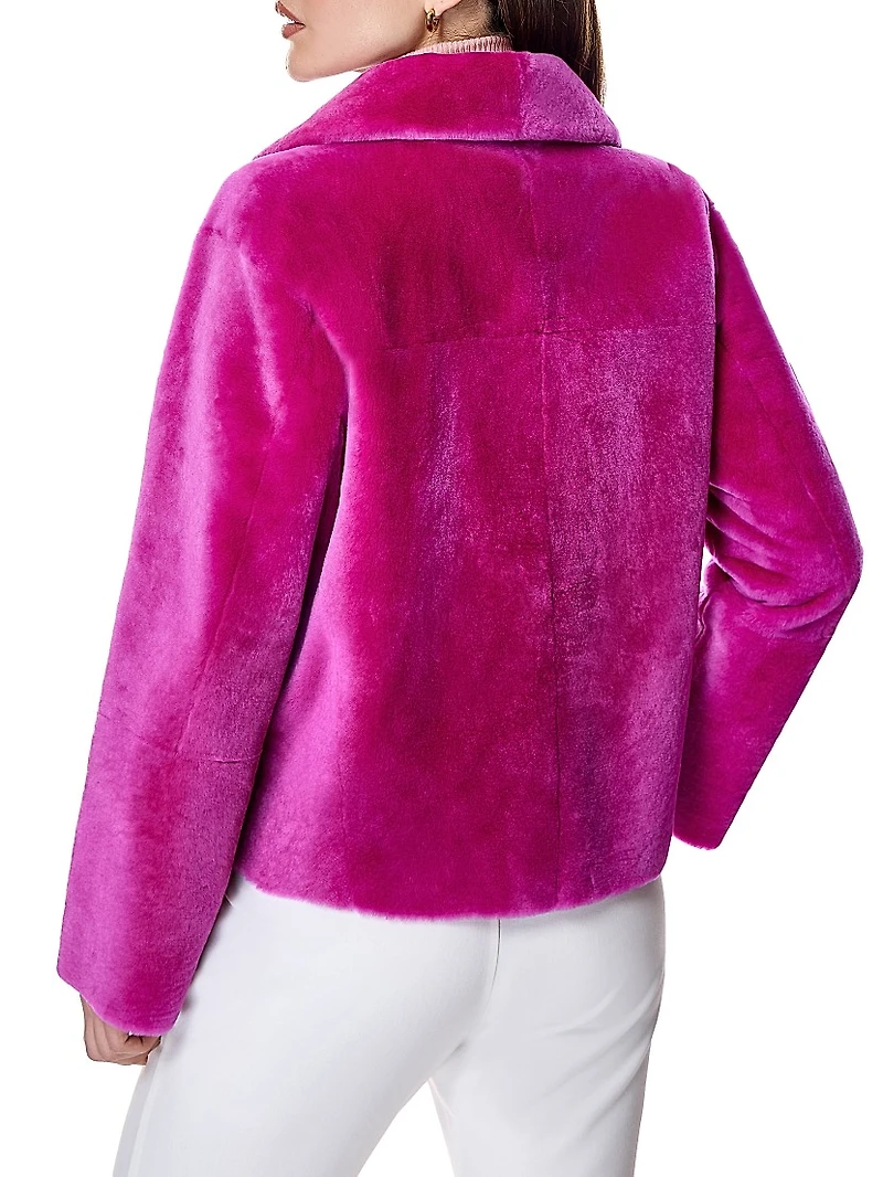 Patch-Pocket Shearling Jacket
