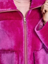 Patch-Pocket Shearling Jacket