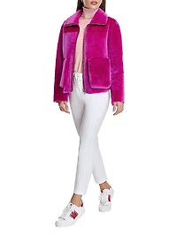 Patch-Pocket Shearling Jacket