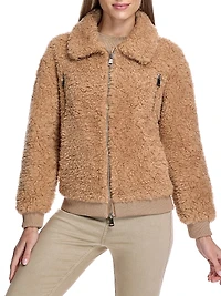 Teddy Lambswool Bomber Jacket