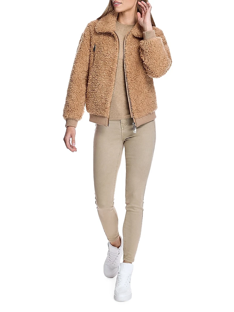 Teddy Lambswool Bomber Jacket