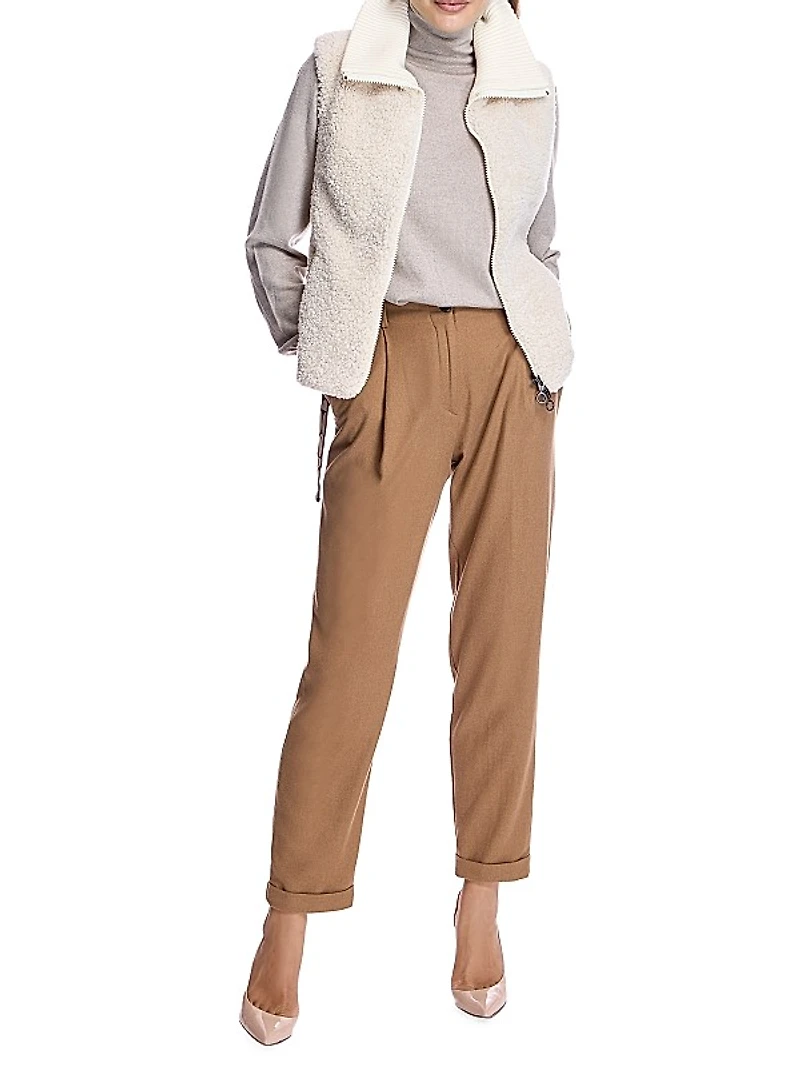 Shearling Lamb & Quilted Shell Vest