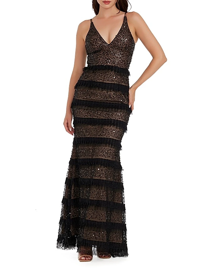 Guinevere Sequin Tulle Mermaid Gown