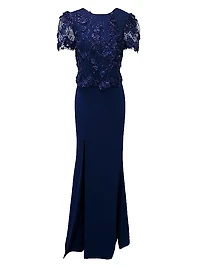 Ramona Floral Stretch Crepe Mermaid Gown