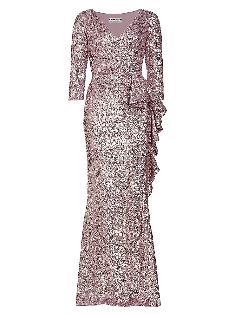 Fridaus Sequined Ruffle Gown