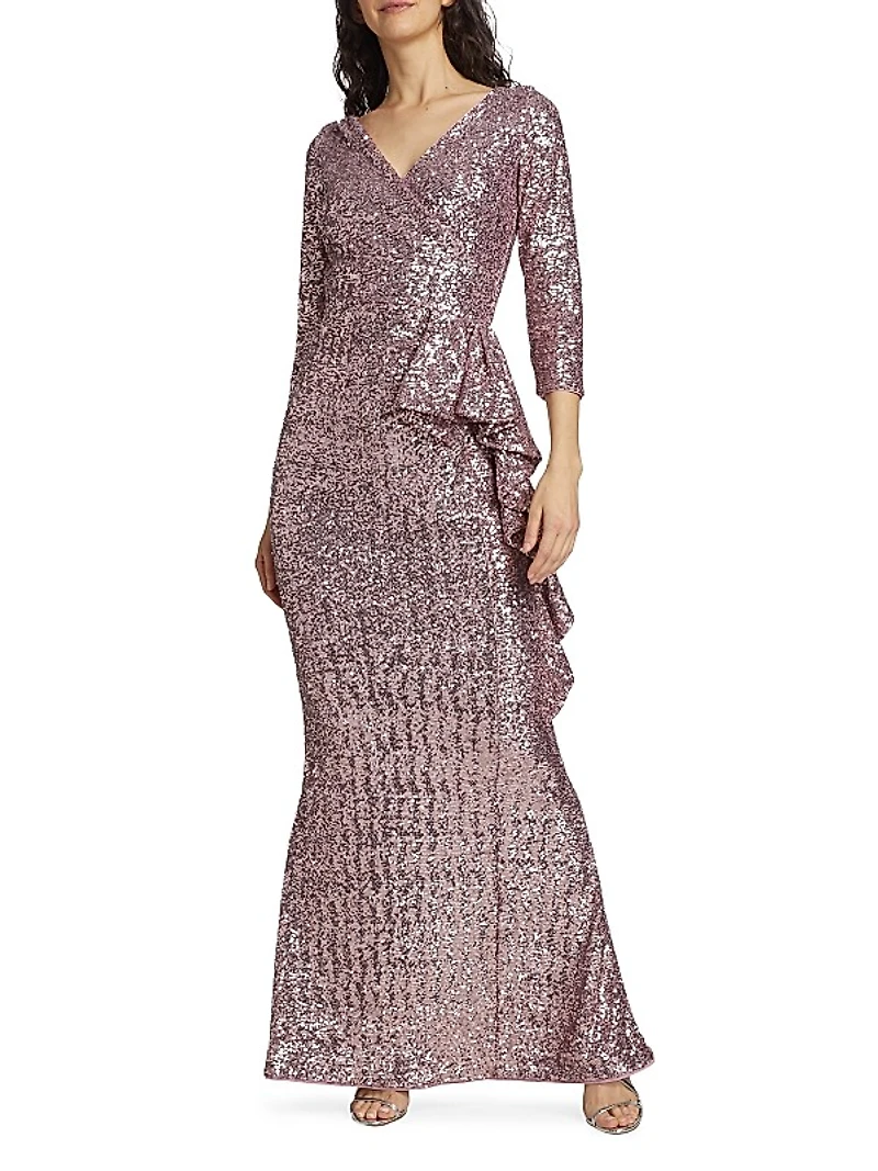 Fridaus Sequined Ruffle Gown