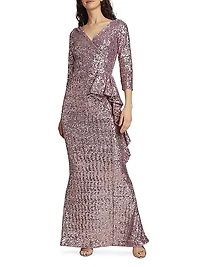 Fridaus Sequined Ruffle Gown