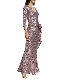 Fridaus Sequined Ruffle Gown
