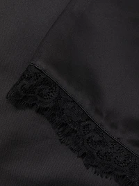 Heavy Metal Lace-Embellished Satin Dress