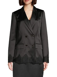 Heavy Metal Double-Breasted Lace & Satin Jacket