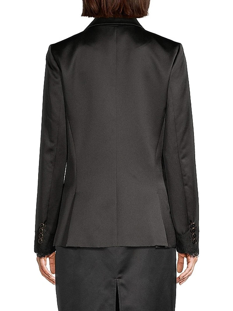 Heavy Metal Double-Breasted Lace & Satin Jacket