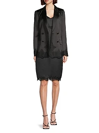 Heavy Metal Double-Breasted Lace & Satin Jacket