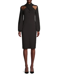 Heavy Metal Crisscross Cut-Out Midi-Dress