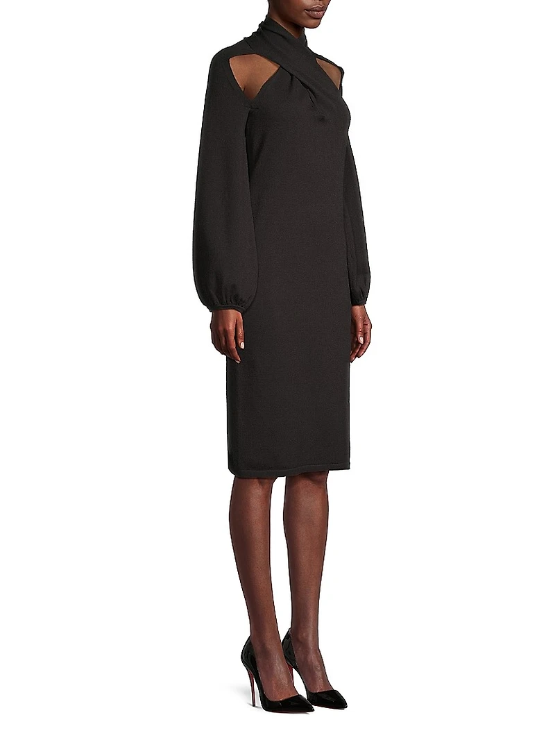 Heavy Metal Crisscross Cut-Out Midi-Dress