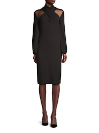Heavy Metal Crisscross Cut-Out Midi-Dress