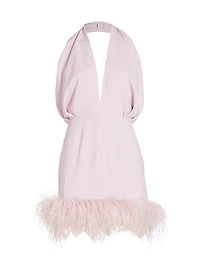 Wake Isolde Feather-Hem Minidress