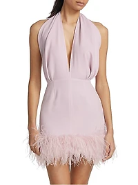 Wake Isolde Feather-Hem Minidress