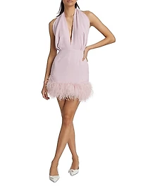 Wake Isolde Feather-Hem Minidress