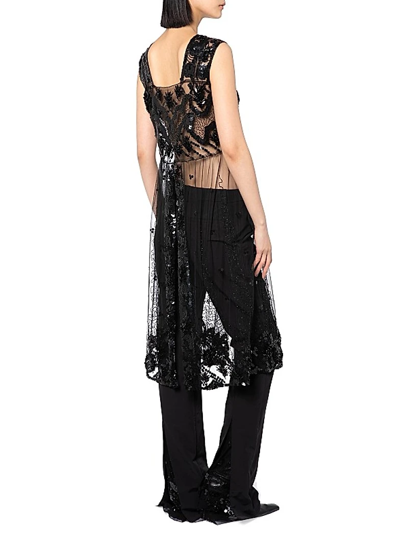 Wake Ommin Long Sequined Top