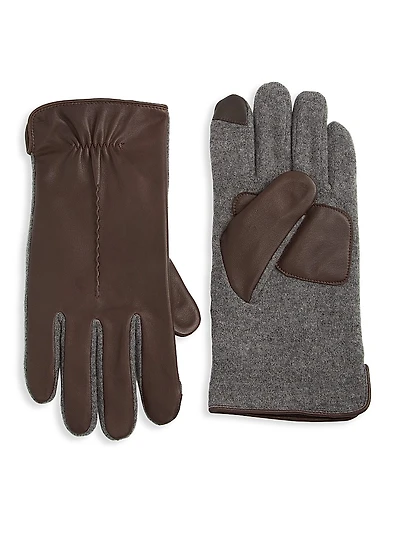 COLLECTION Tech Touch Mixed Media Gloves