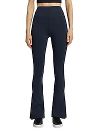 Raquel High-Waist Supplex Side Slit Flare Leggings
