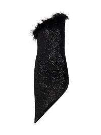 Kieran Sequined One-Shoulder Asymmetric Midi-Dress