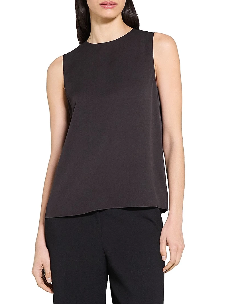 Sleeveless Silk Top